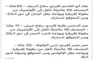 توقعات اللجنة الاولمبية
