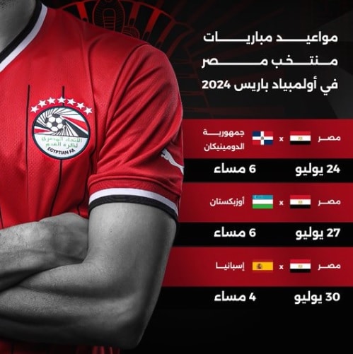 اولمبياد باريس 2024 :مباريات مصر فى الاولمبياد