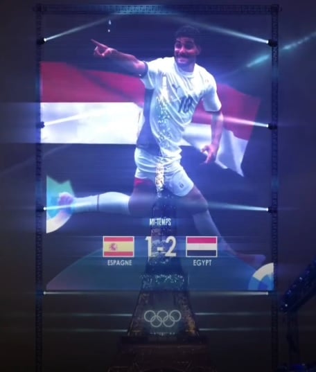 اولمبياد باريس 2024 فوز مصر على اسبانيا برج ايفل