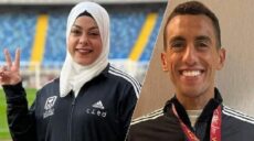 اولمبياد باريس 2024 ساره سمير و أحمد مجدي يرفعوا علم مصر