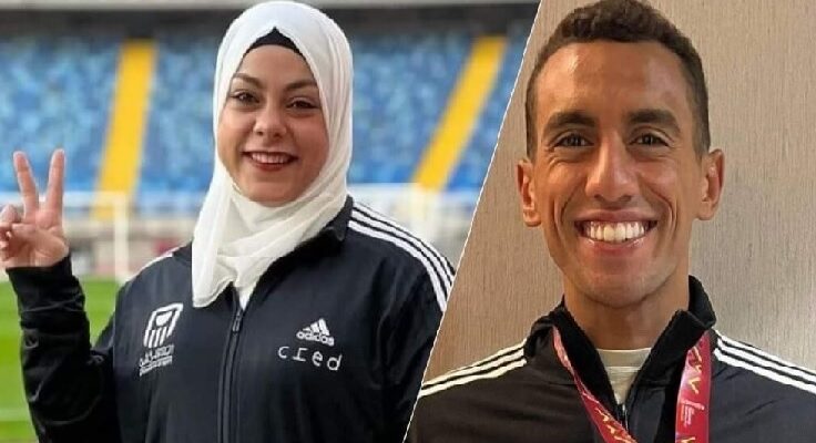 اولمبياد باريس 2024 ساره سمير و أحمد مجدي يرفعوا علم مصر
