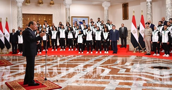 الرئيس السيسي استقبل اللاعبين