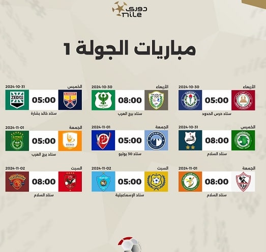 الجولة الأولي الدوري المصري
