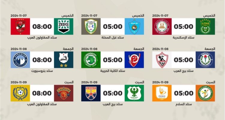 مباريات الجولة الثانية من الدوري المصري