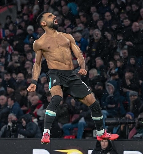محمد صلاح يحتفل بهدف فى مرمي ساوثهامبتون