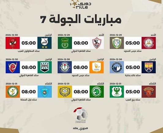 الدوري المصري الجولة السابعة