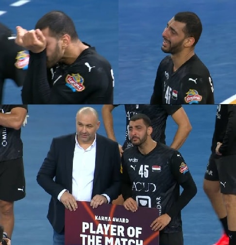 سيف الدرع رجل المباراة مصر و فرنسا
