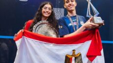 أمينه عرفي و محمد زكريا فى بطولة العالم للاسكواش ناشئين