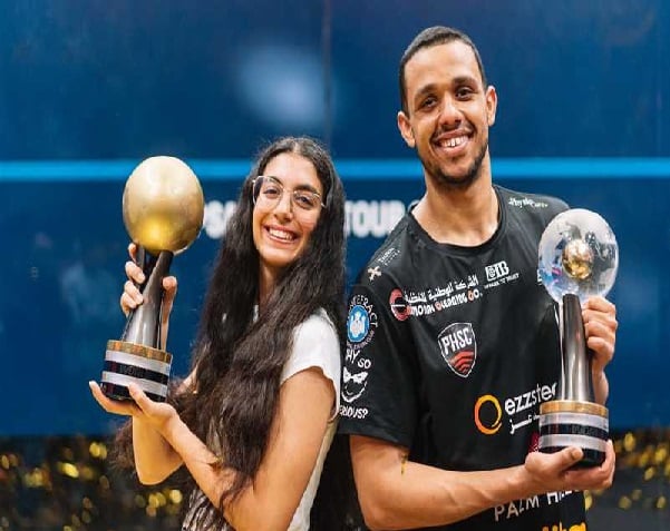 الاسكواش مصطفى عسل وأمينة عرفي